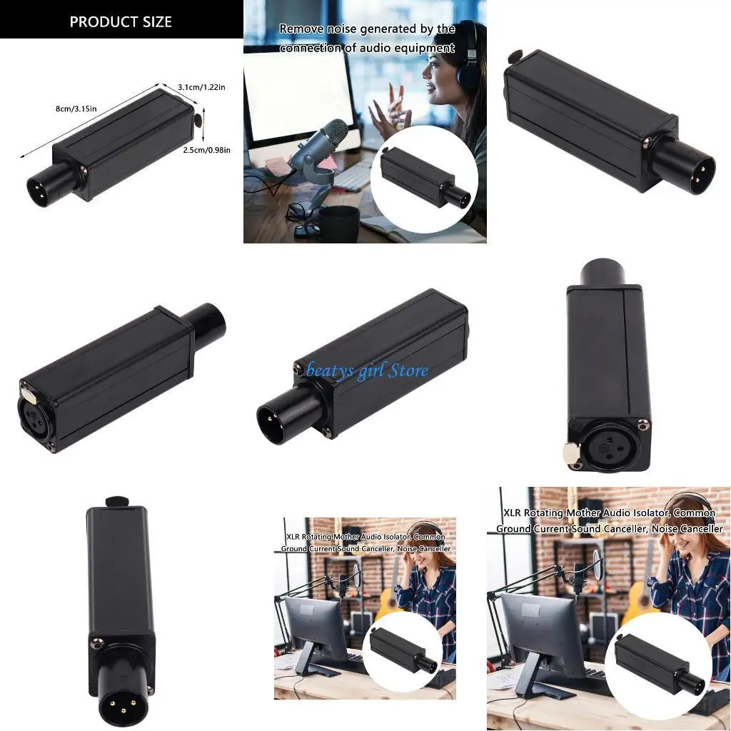 

C7AB Metal 3Pin Auditory Ground Looping Isolator Hum Eliminate to Reduce Noise in Studio and Live Setting