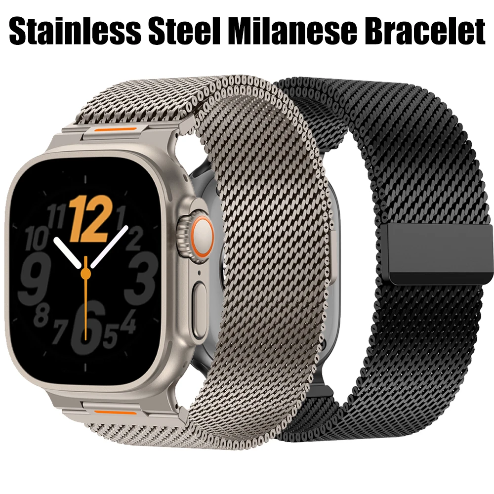 Edelstahl-Milanese-Armband für Apple Watch Ultra 3/2/1 11 10 46 mm 9 8 7 6 5 SE Metallarmband für Iwatch 49 45 44 42 mm 2026