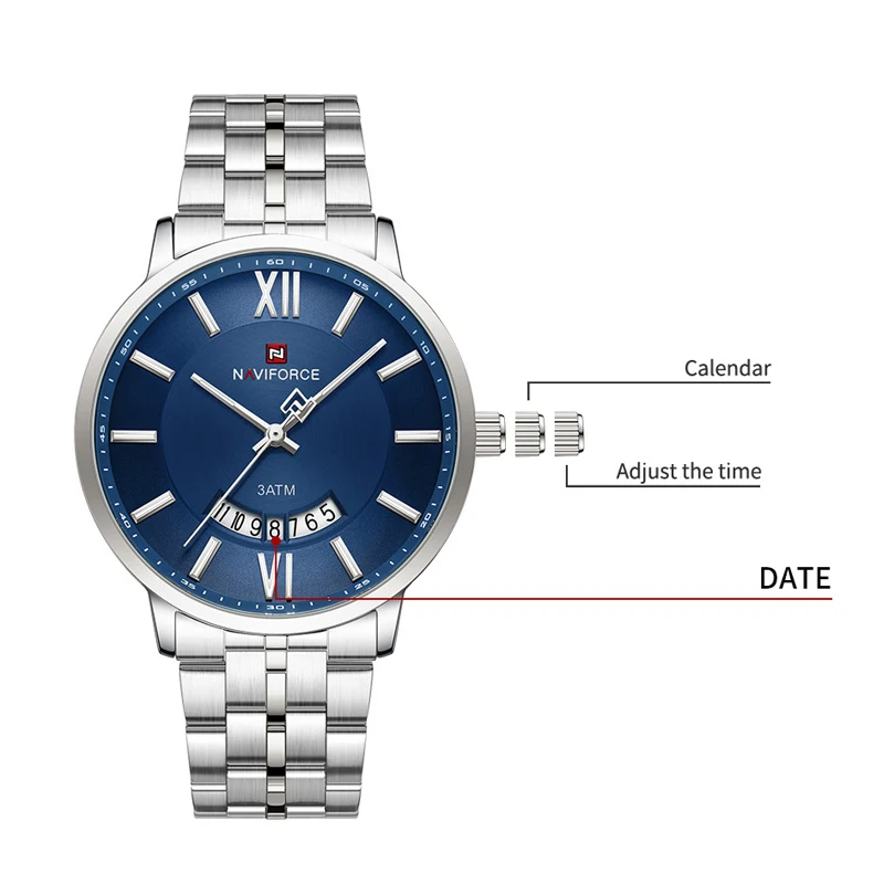 NAVIFORCE – montre-bracelet pour amoureux, nouveau Style, étanche, Quartz, calendrier, Couple, bracelet en acier inoxydable, affichage de la Date, horloge cadeau 2024