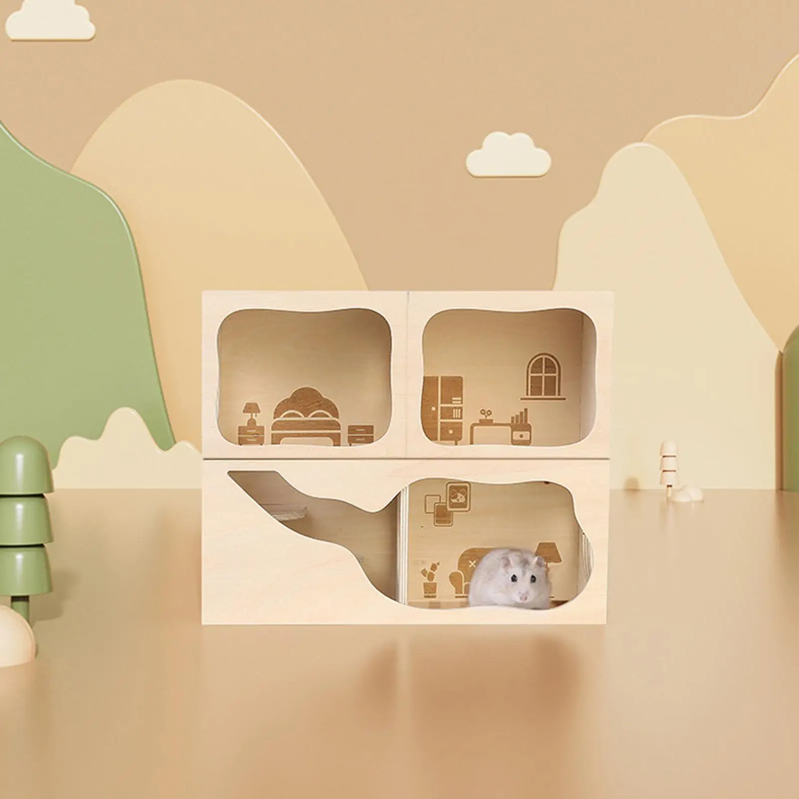 

Gerbil House Pet Tunnel Enrichment Toys Mouse Toy Hamster Enclosure For Climbing Play Exploration Bunny Chinchilla Ferret Small