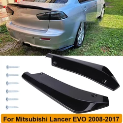 2PCS Rear Bumper Fin Canard Splitter for Mitsubishi Lancer 2008-2017 Side Lip Spoiler Diffuser Body Kit Valence Car Accessories
