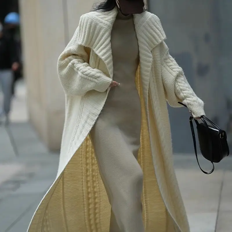 

Thick Long Cardigan Knit Sweater Women Spring Autumn Short Soft Coat Pink Streetwear Long Knitted Jacket Cardigan Streeetwear