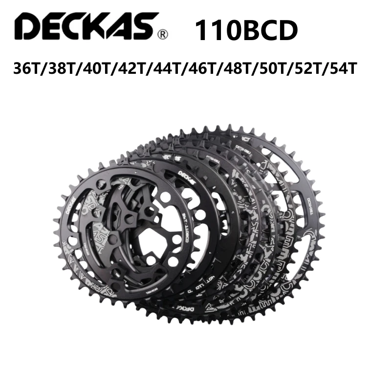 Deckas-plato de 5 garras para bicicleta de carretera, piezas de ciclismo, 110BCD, 36T, 38T, 40T, 42T, 44T, 46T, 48T, 50T, 52T, 54T