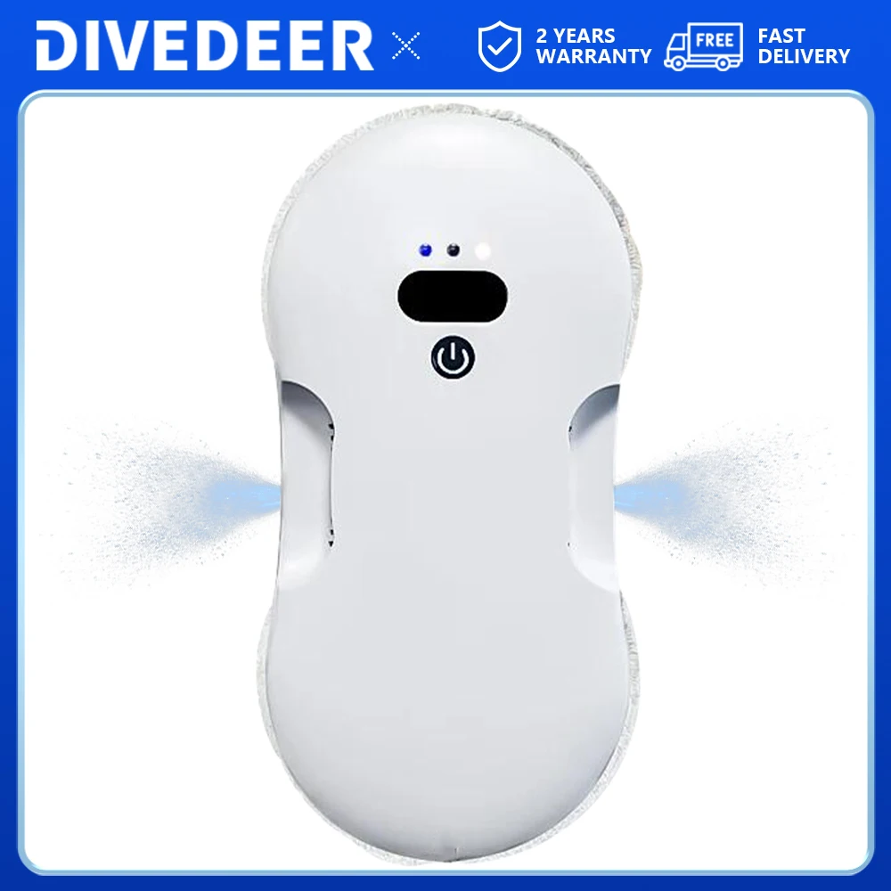 

DIVEDEER Automatic Water Spraying Window Cleaning Robot Ultrasonic Two-way Water Spraying Intelligent Planning Prevent Falling