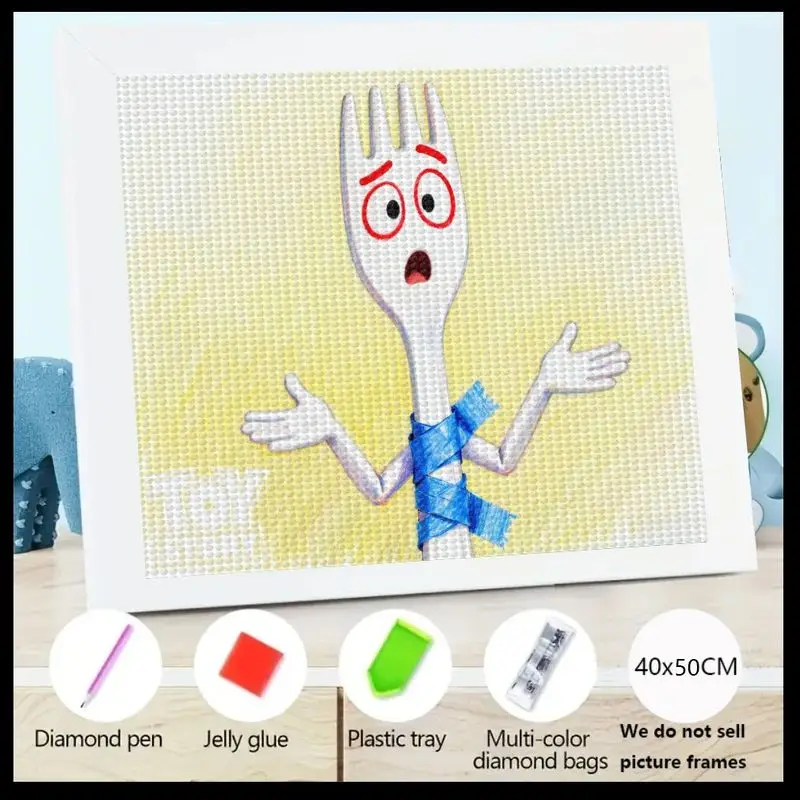 

1 шт. Disney Toy Story 4 Forky 5D Full Drill Набор для алмазной живописи, милый персонаж мультфильма DIY Craft Art Set для детей и взрослых,