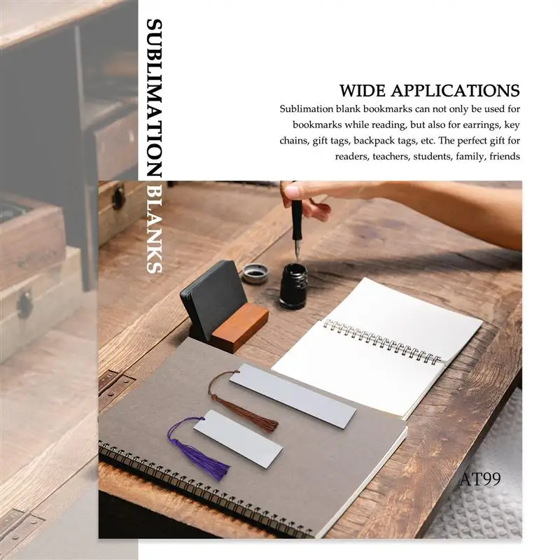 TA-30Pcs Sublimation Blank Bookmarks, Sublimation Blank Products DIY Bookmark Craft Projects Sublimation Double Sublimation