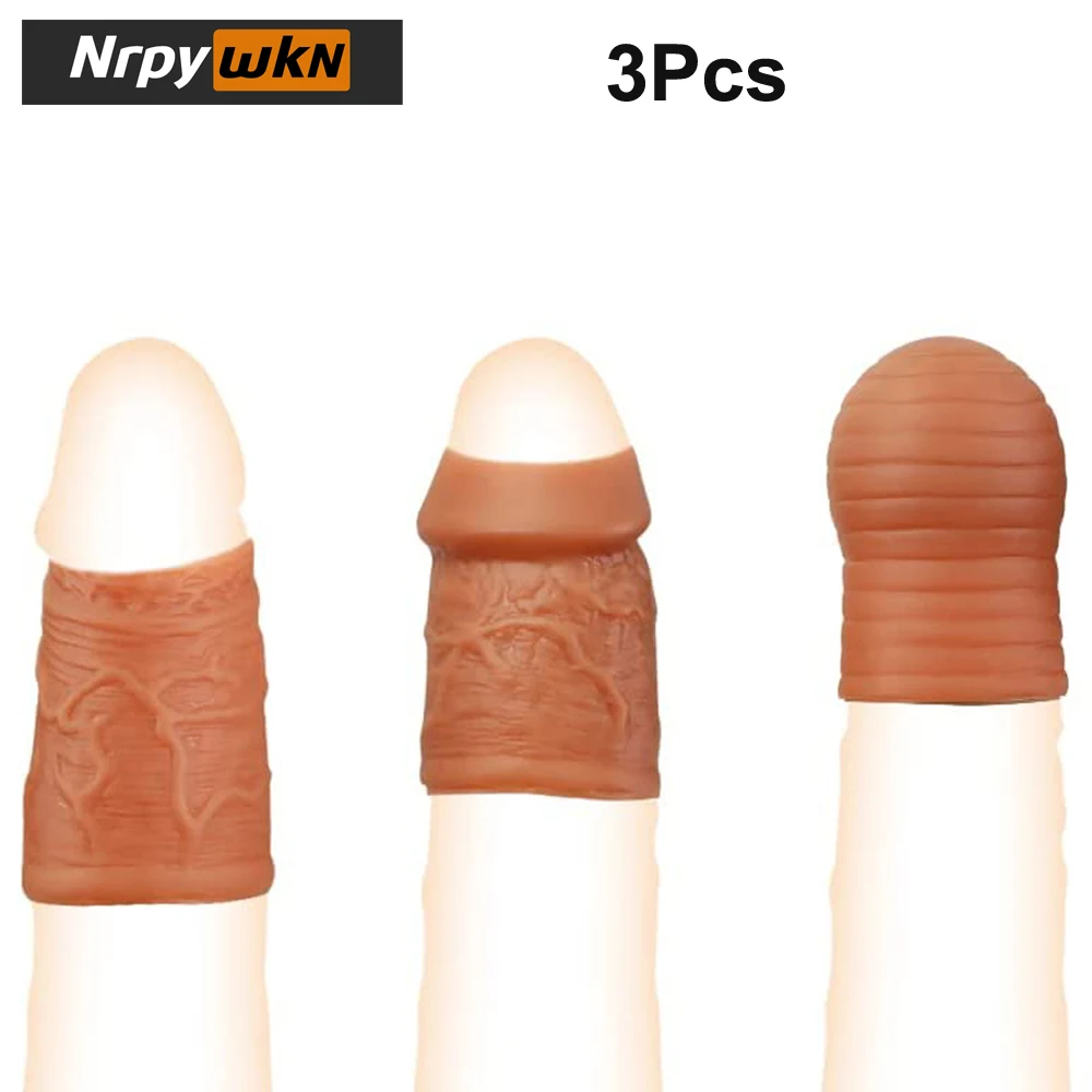3Pcs/Set Penis Ring Set, 3 Different Types Liquid Silicone Cock Rings with Buckle Design for Couples Sex