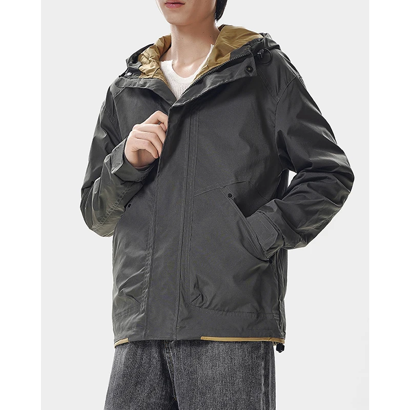 

Men's Hooded Windproof & Water - Resistant Outdoor Jacket Outdoor Leisure Retractable Windproof Jacket