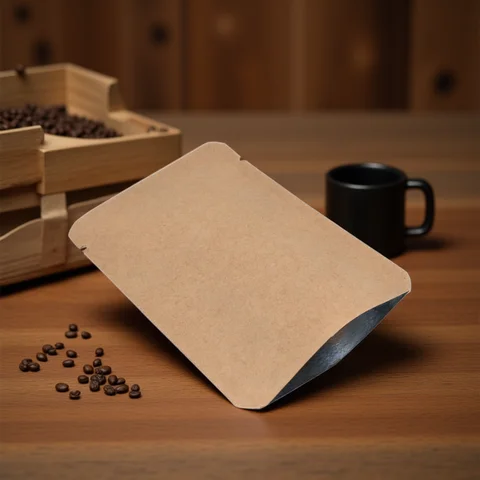 100Pcs White Brown Kraft Paper Aluminum Foil Open Top Bag Heat Seal Tear Notch Food Ground Coffee Bean Storage Packing Pouches