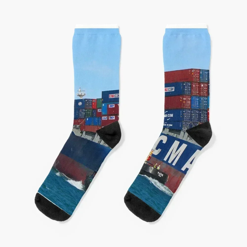 Container cargo ship Socks hockey basketball hip hop Socks For Girls Men's