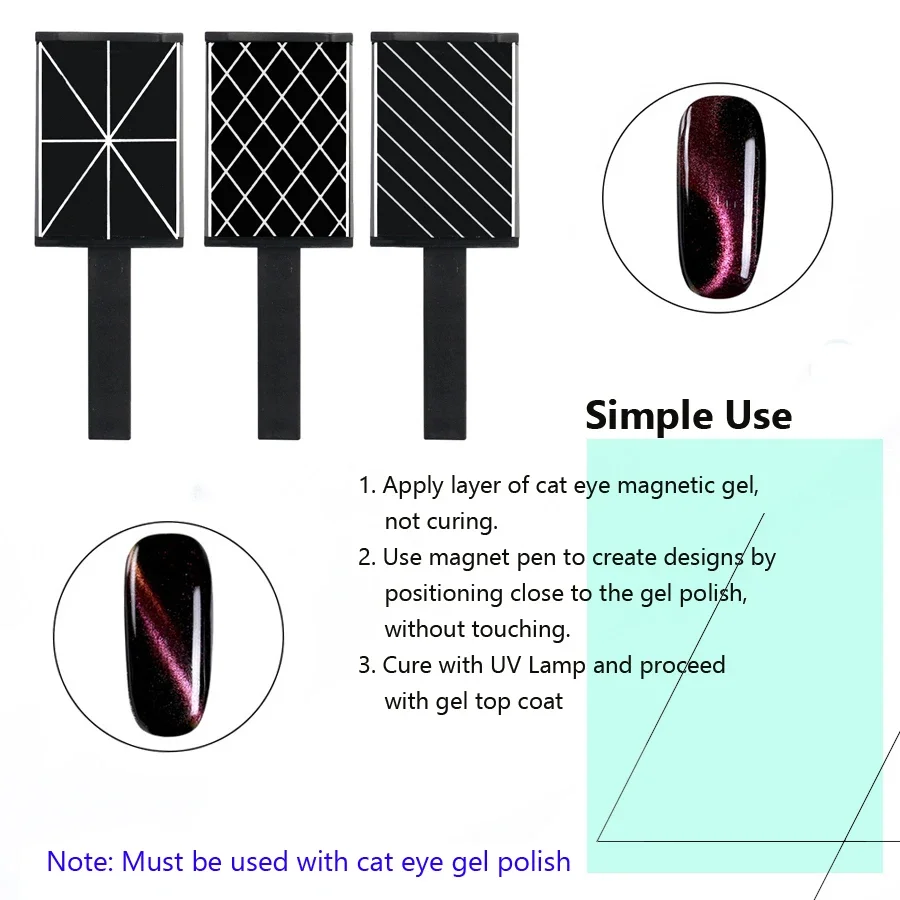 6Pcs Mixed Nail Cat Eye Magic Magnet UV Gel Polish Magnetic Rod 3D Nail Design DIY Manicure Tools Nail equipment Gel nail polish