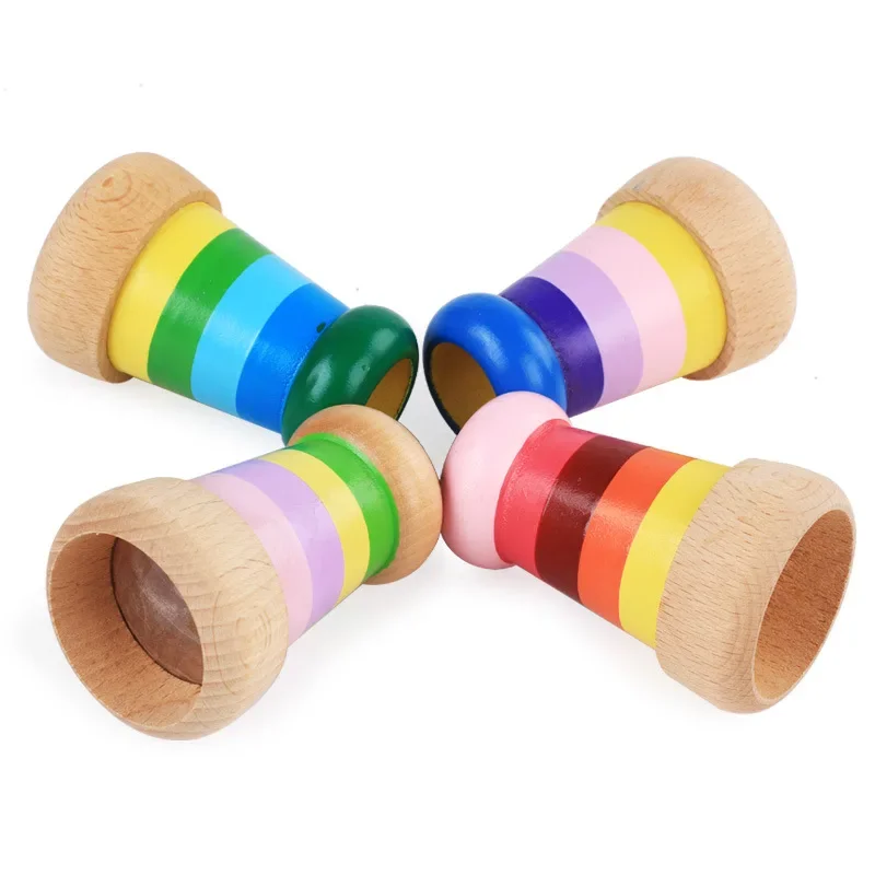 

Children's Fun Rotating Wooden Kaleidoscope Puzzle Early Education Polygon Mirror Bee Eye Magic Caleidoscope Gadgets Children