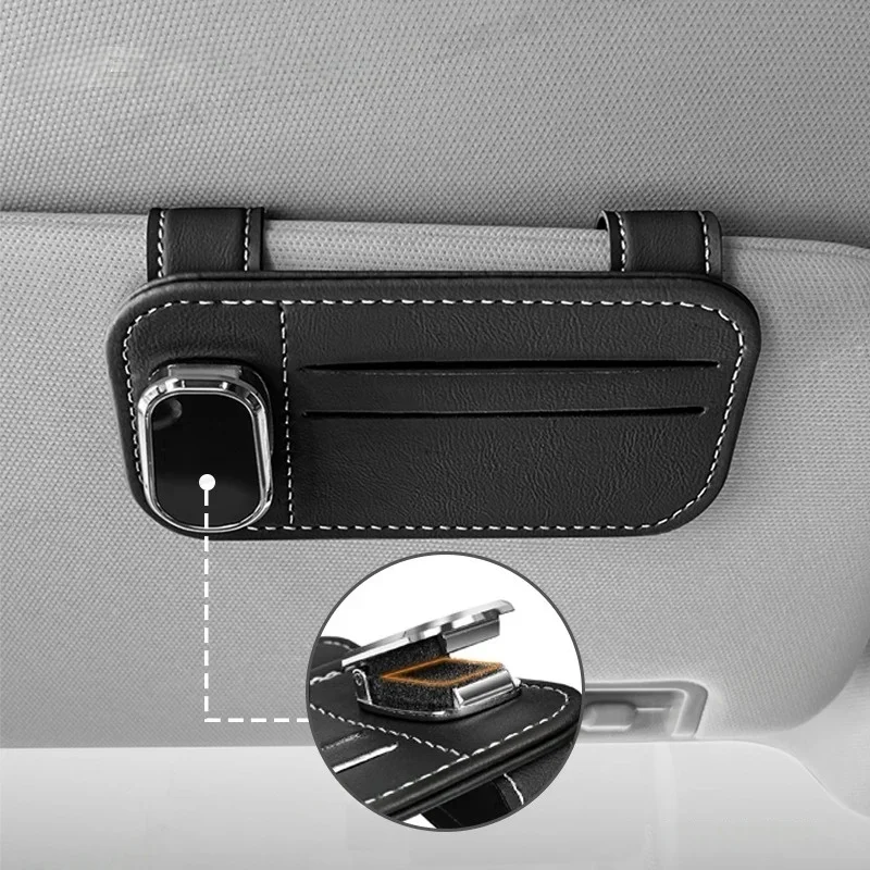 

Car Sunglasses Clip Cards Holder Universal Anti-scratch Car Sun Visor Organizer Portable Car Glasses Holder Accessories