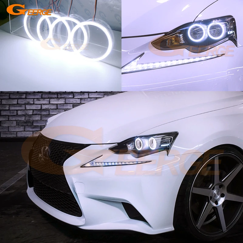 

For LEXUS IS III 250 350 200t 300h IS350 IS250 2013 2014 2015 2016 Day Light Ultra Bright COB Led Angel Eyes Kit Halo Rings