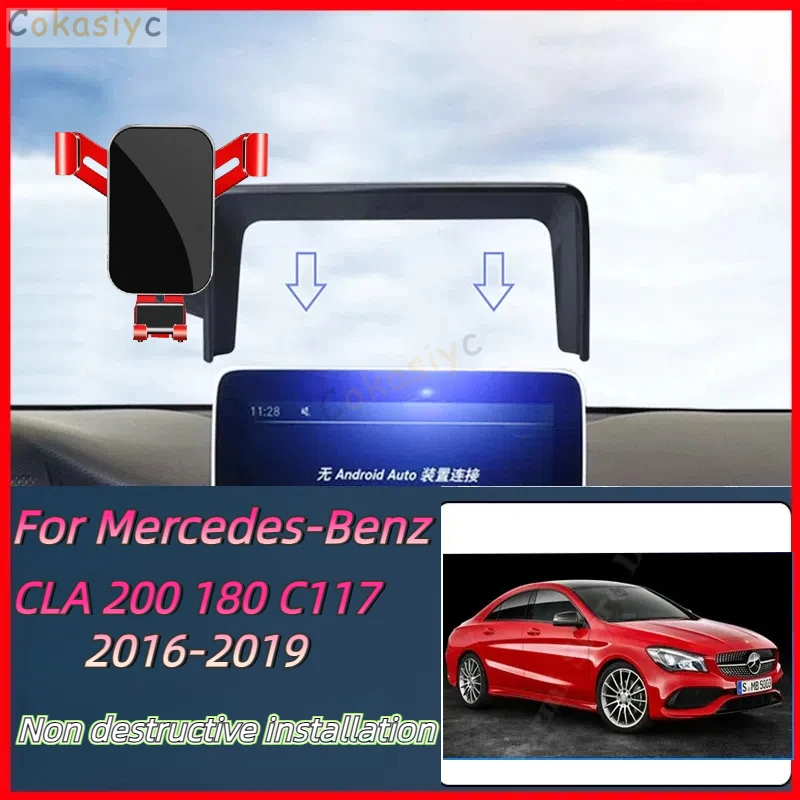 Car Mobile Cell Stand For Mercedes-Benz CLA 200 180 C117 2016~2019 2018 Air Vent Clip Phone Bracket Gravity Holder Accessories