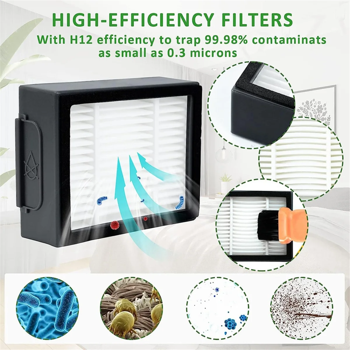 كاسحة الجانب الرئيسي فرشاة فلتر Hepa كيس لجميع الغبار ل I3 I4 I6 I7 I8 J7 E5 E6 E7 جهاز آلي لتنظيف الأتربة استبدال أجزاء