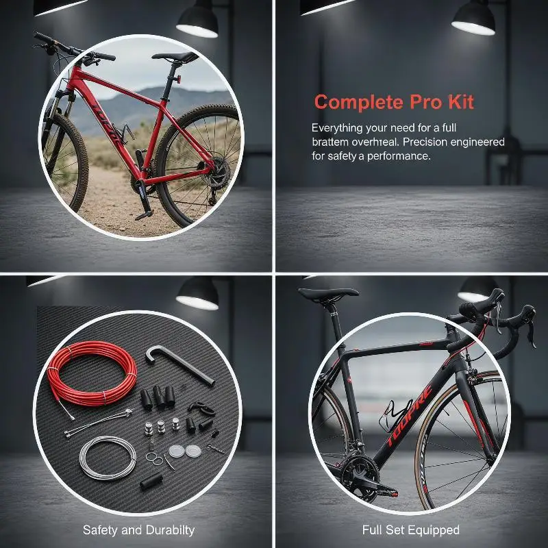 

Bike Cable Set Brake Gear Cables For Bikes Multicolor PVC End Tube Cover Universal Replaceable Derailleur Tube