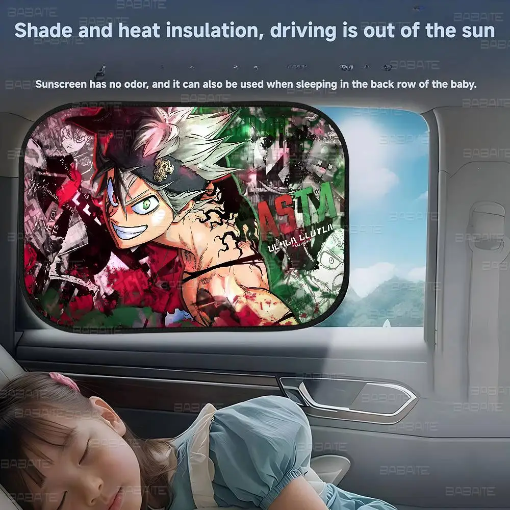 انمي ياباني الأسود البرسيم سيارة ظلة الصيف نافذة السيارة غطاء فيلم ظلة واقية من الشمس نافذة جانبية ظلة الستار Sunblock #5