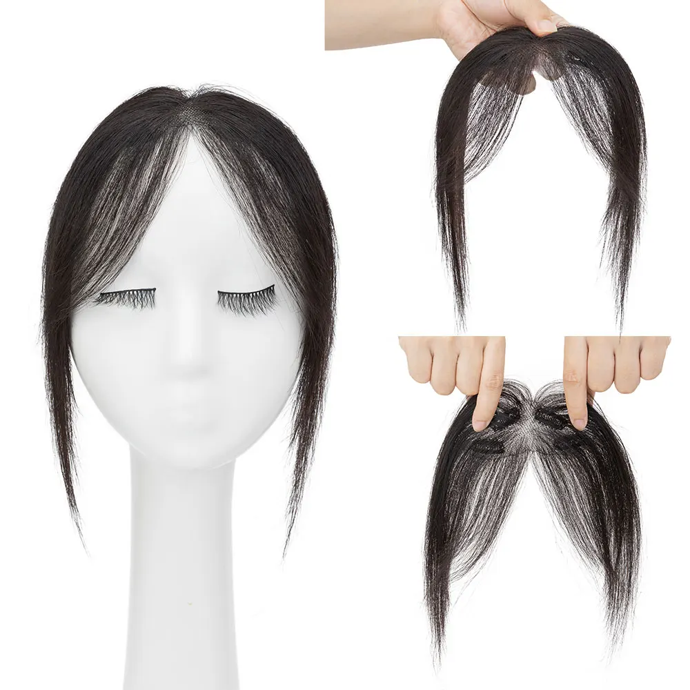 Sego 360° °   3D Cover Clip in Bangs Real Human Hair Bangs Clip in Hair Topper dla kobiet Hair Bangs Clip in Hairpieces for Daily Use