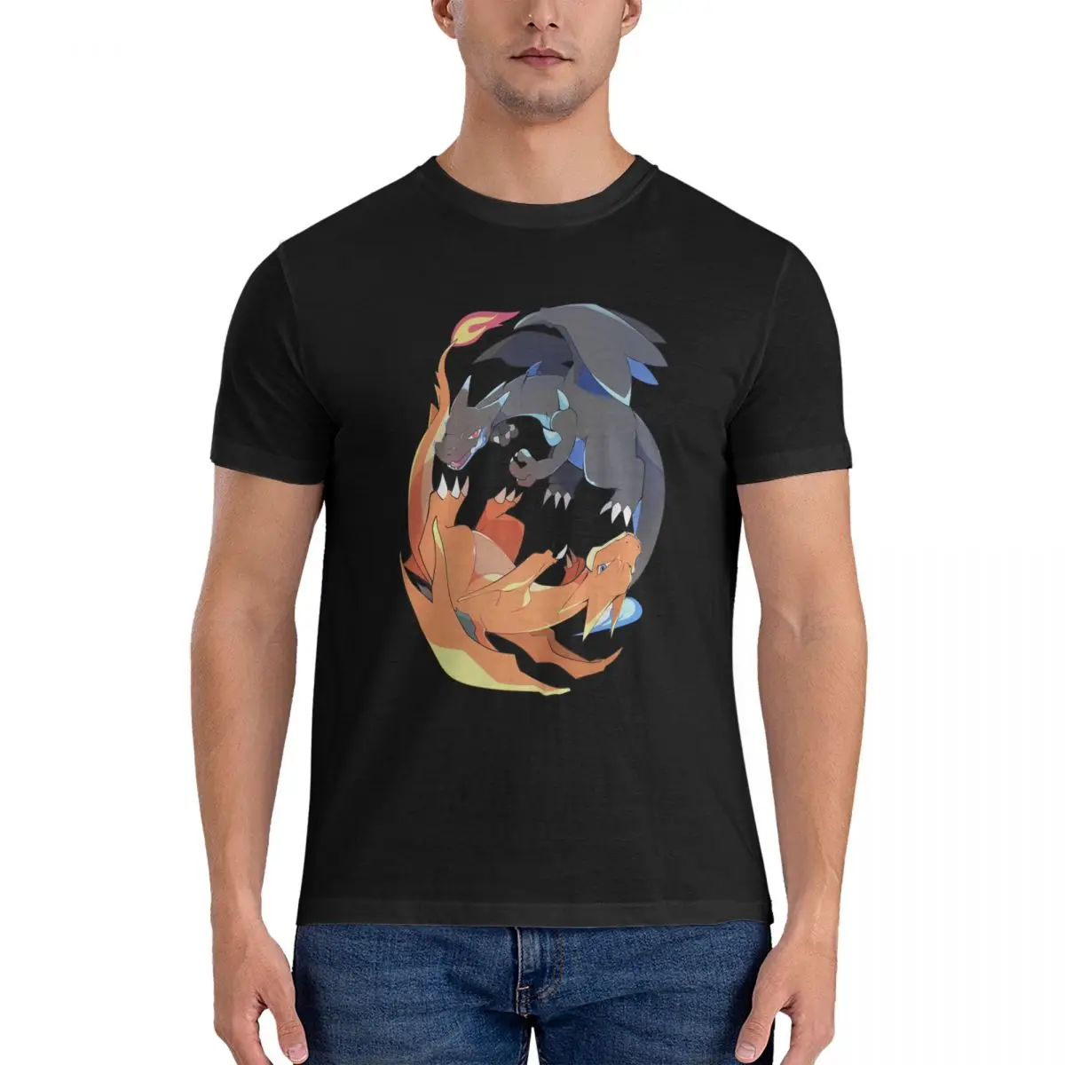 ラウンドネックの日本の漫画のtシャツポケモンコットンの服カジュアルギフトアイデア