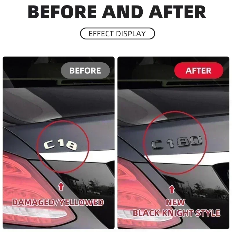 سيارة ثلاثية الأبعاد ABS جذع رسائل شعار شارة شعار الشارات ملصق لمرسيدس بنز AMG C الفئة C43 E63 4Matic V6 V8 C180 E200 W205 W213 #3