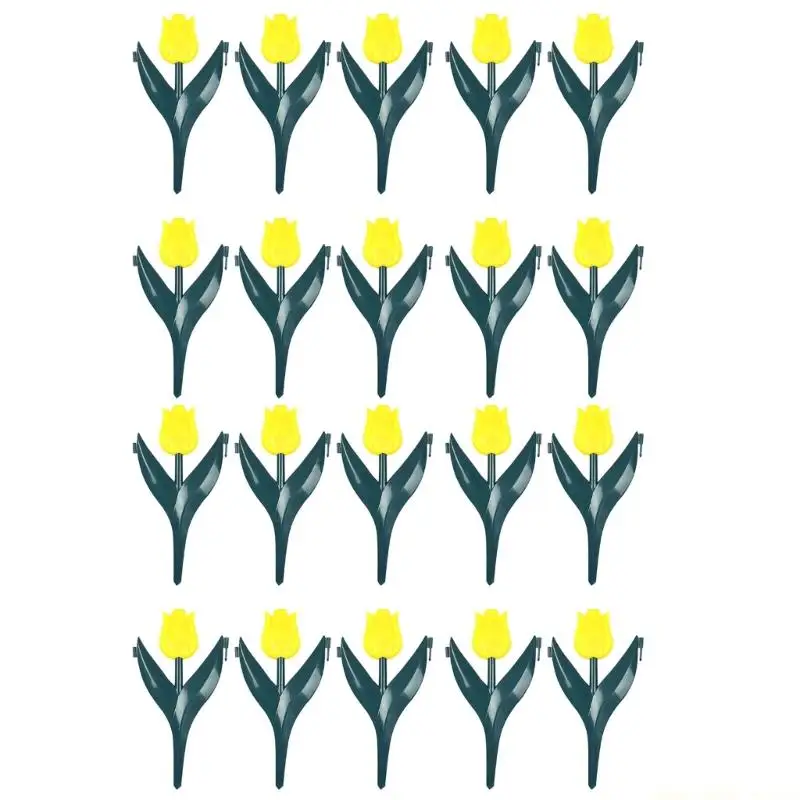QX2E Set Of 20 PVC Tulips Design Fencing Lawn Edging For Beautiful Landscape Border