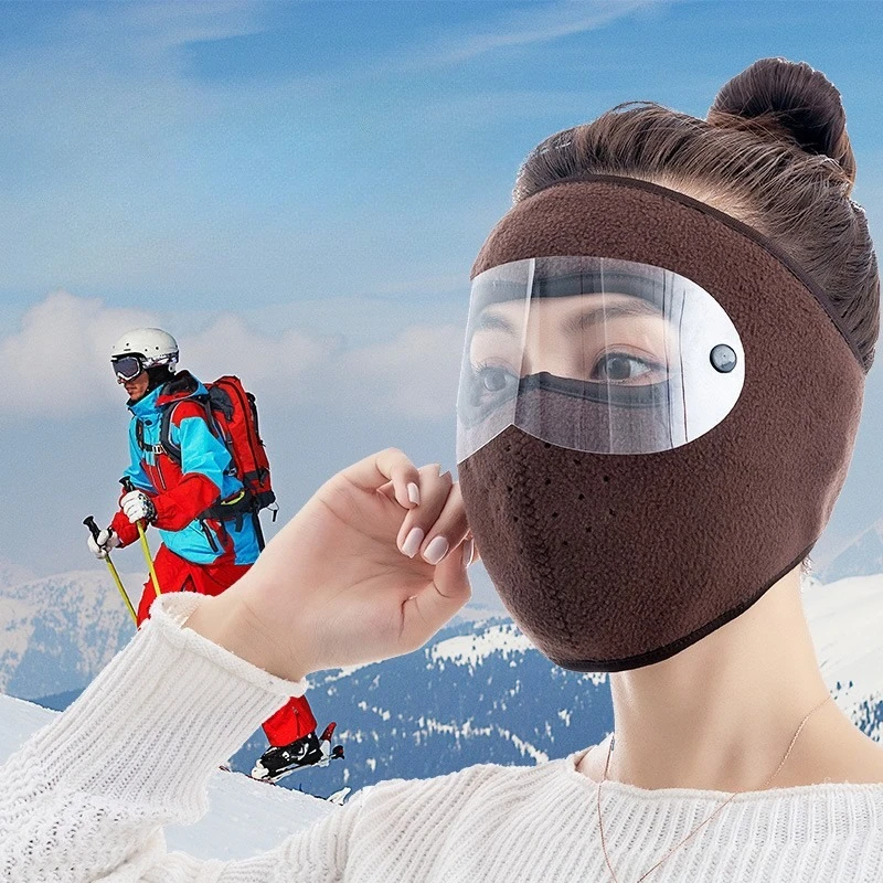 

Ski Mask with Goggles Winter Warm Face Mask Anti Dust Cycling Bicycle for Men Women Cold Weather Outdoor Motorcycle Thermal Mask