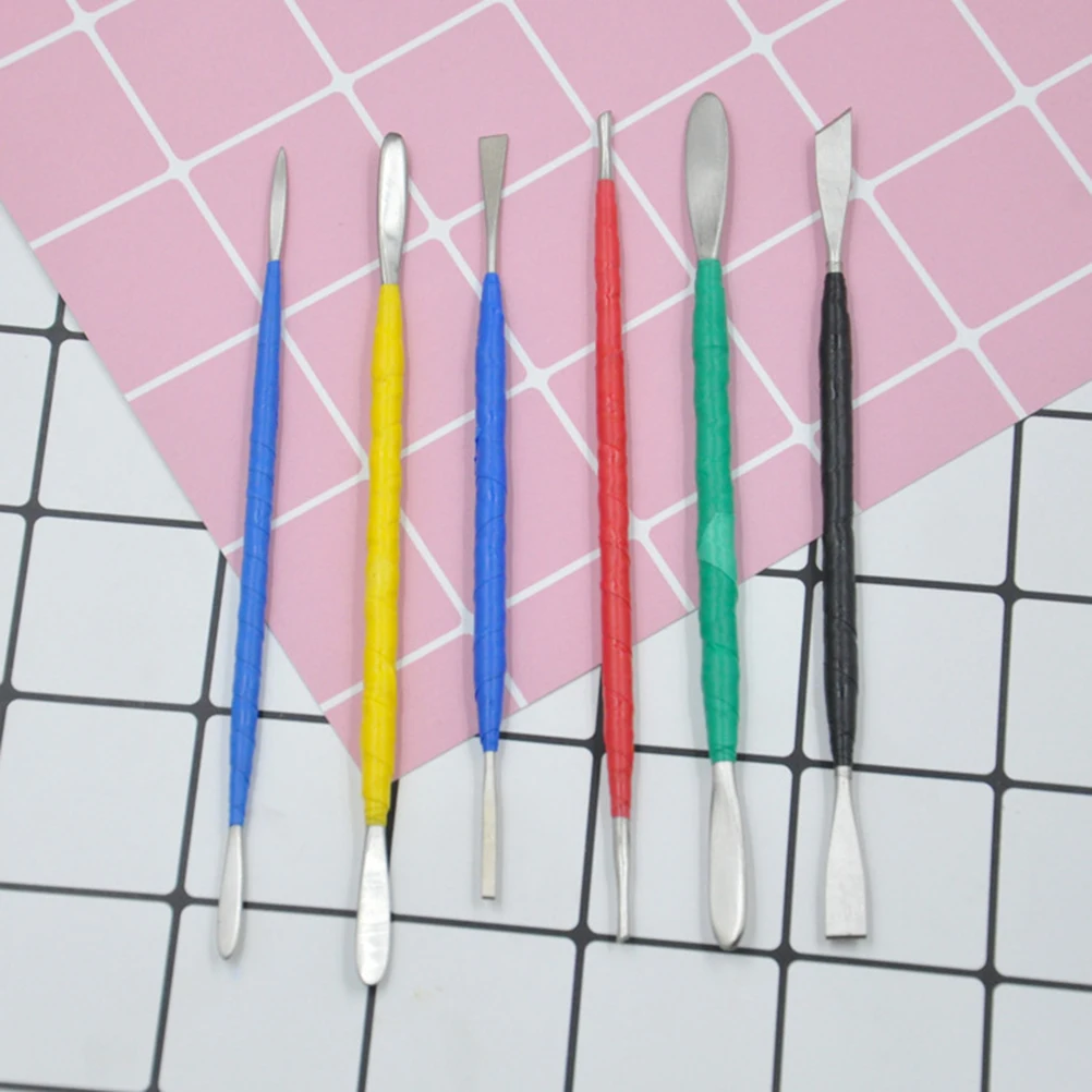 

6Pcs Durable Stainless Steel Sculpting Tools Various Shapes Clay Pottery Wax Carver Kit Pottery Clay Tools Wax Carver
