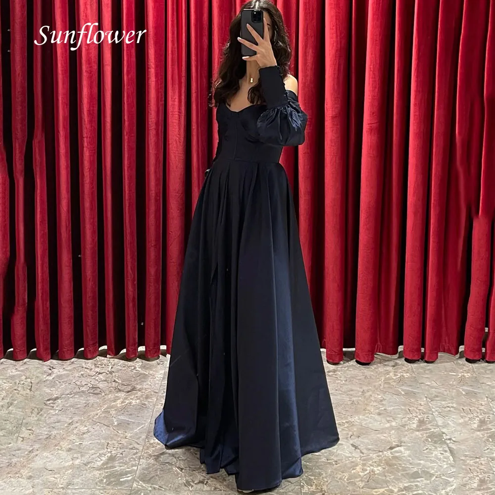 

Sunflower Simple Sweetheart Prom Gowns Floor-Length A-LINE Evening Dress Slim Party Dress 2023 Backless Satin High-end Custom