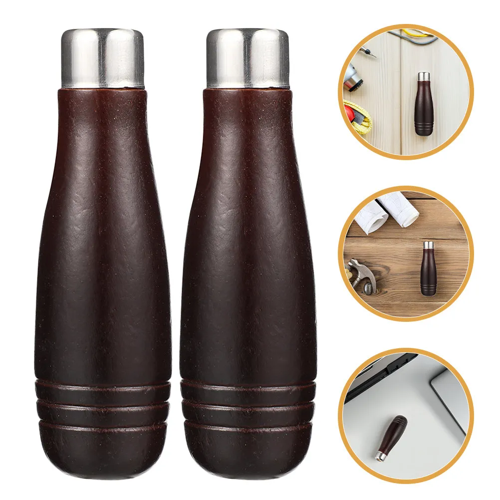 

4 шт. деревянных сменных рукояток для напильников, темно-коричневые, с металлическим кольцом, эргономичные, прочные, для деревообрабатывающих инструментов и аксессуаров