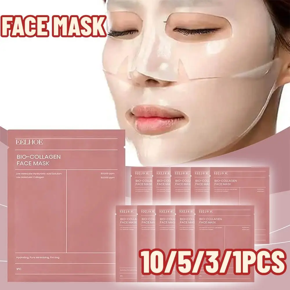 

10/5/3/1Pcs Collagen Face Mask Moisturizing Facial Hydrating Lotion Patch Mask Soothing Facial Skin Care Refreshing Repair