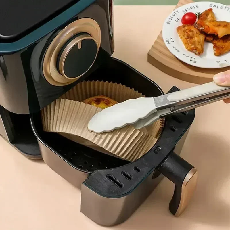 50/30 Stück Küchenzubehör Luftfritteuse Papier Küchenutensilien Einweg quadratisch rund Gebäckformen BBQ Platte Antihaft-Pad – Detail 7