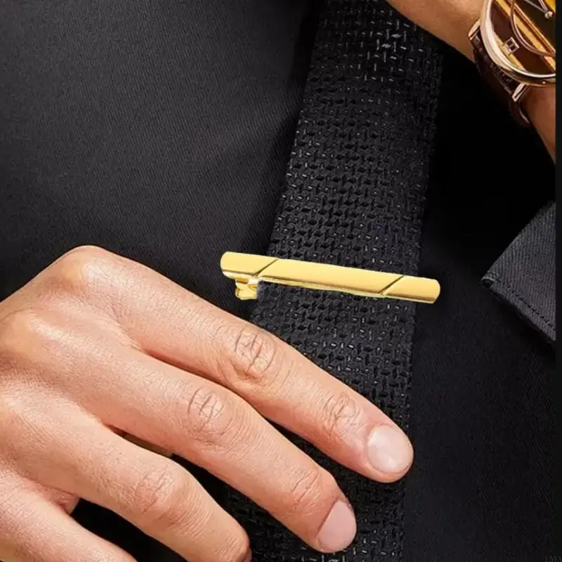

L5YA Classical Stainless Steel Tie Bar Engraved Tie Clip for Office Accessory Necktie Bar Pinch Clip