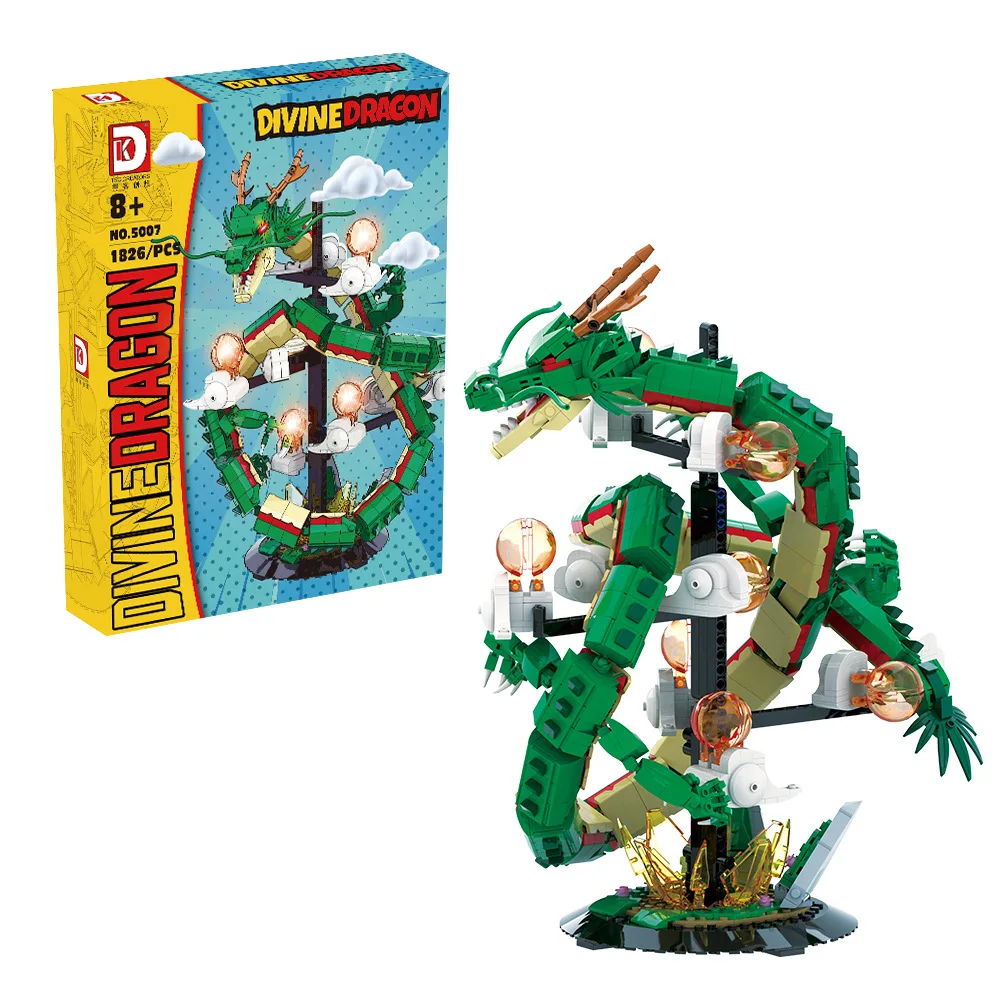 

Creative Japanese Anime Summon the Divine Dragon Building Blocks Assemble Bricks Action Figure Toys For Children Collection Gift