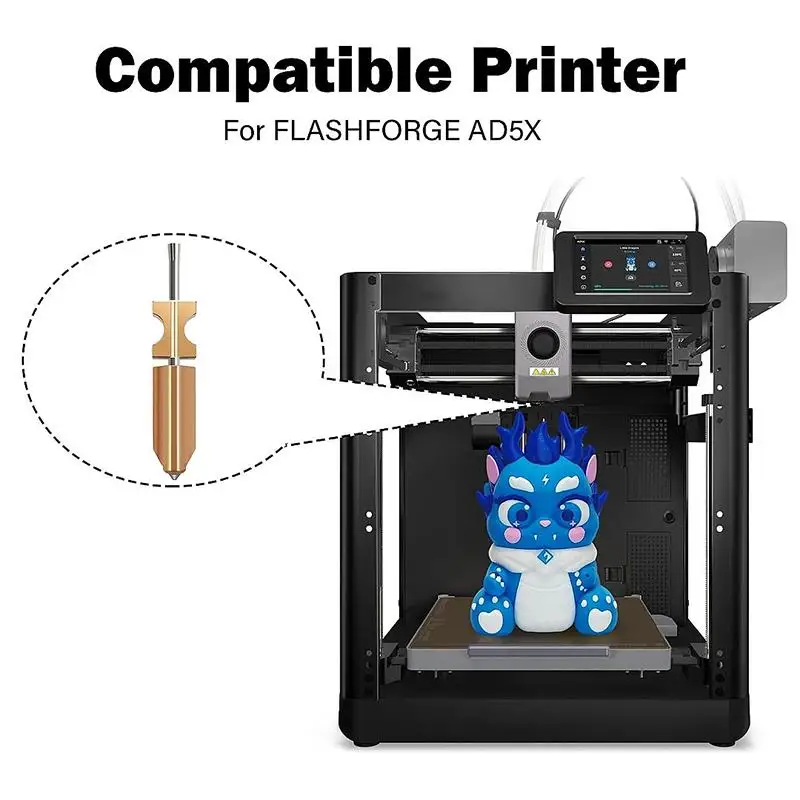

Сменные сопла Flashforge AD5X (0.25, 0.4, 0.6, 0.8 мм) для хотэнда Flashforge AD5X, быстросъемный нагревательный блок экструдера
