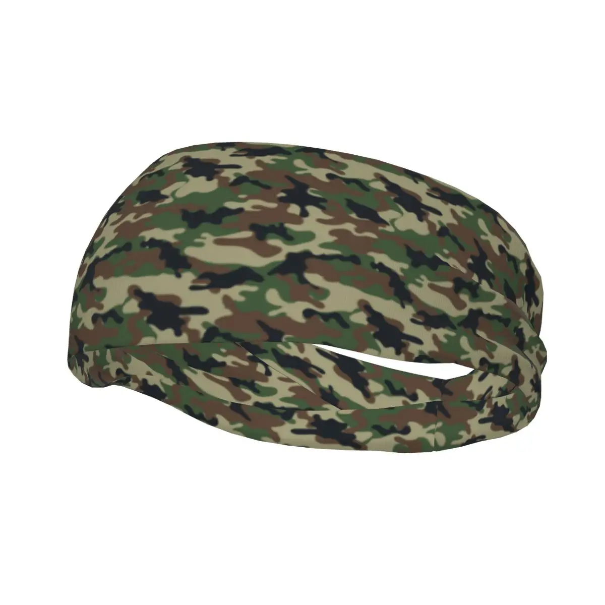 Elastic Sport Sweatband Anti-Slip Camouflage Pattern Headwear Running Yoga Fitness Decor Hair Head Band