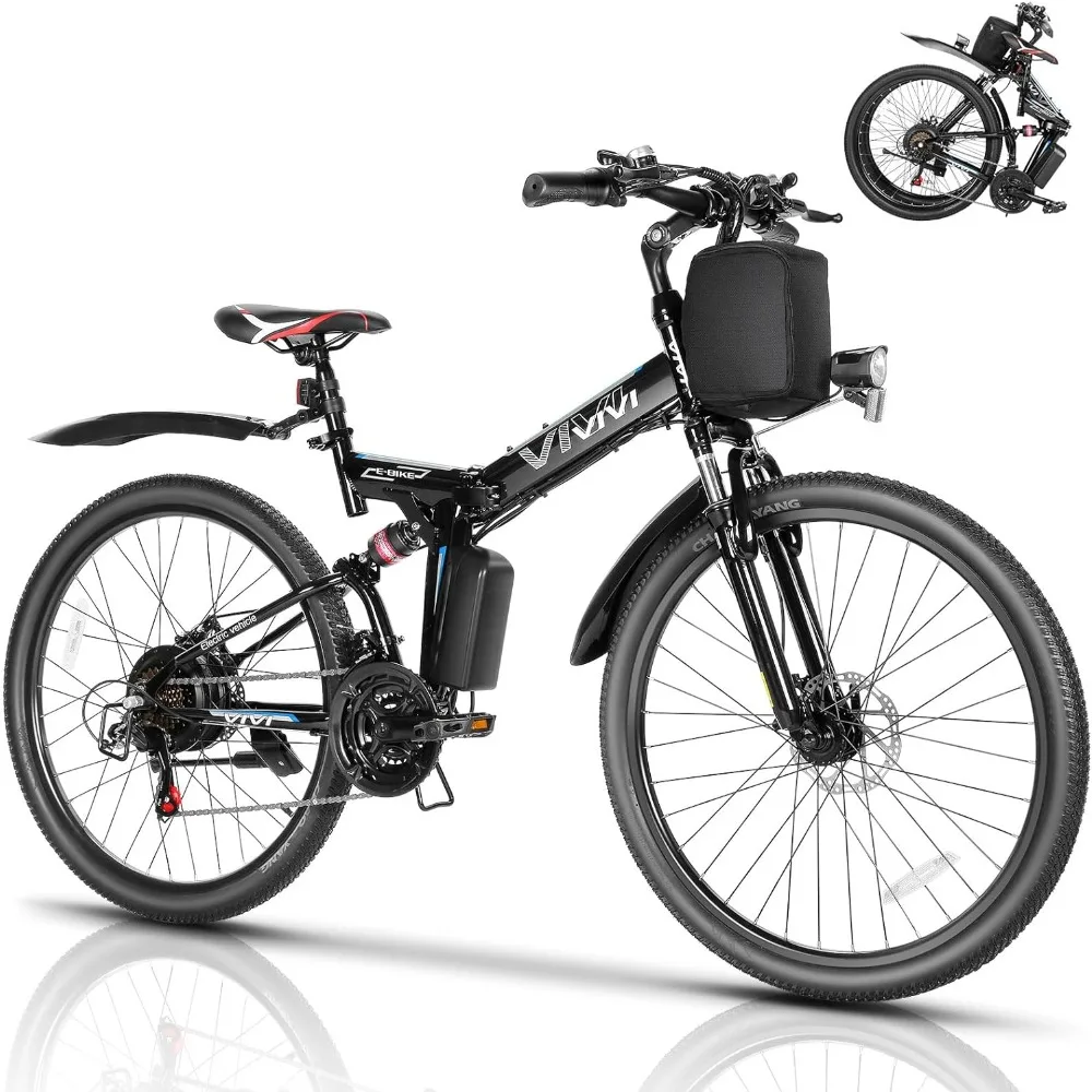 

Electric Bike 26" Electric Bike for Adults, Folding Electric Mountain Bike with 500W Motor, 48V Removable Lithium-Ion Battery