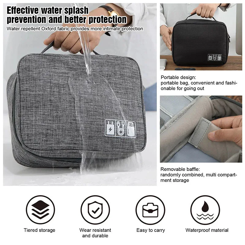 Shockproof Digital Storage Bag Electronics Devices Accessories Digitals Pack Waterproof USB Charger Plug Cable Organizer Pouch