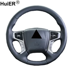 Hand Sewing Car Steering Wheel Cover Volant Wrap For Mitsubishi Pajero Sport III / Montero  2015 - 2022 Braid on Steering Wheel