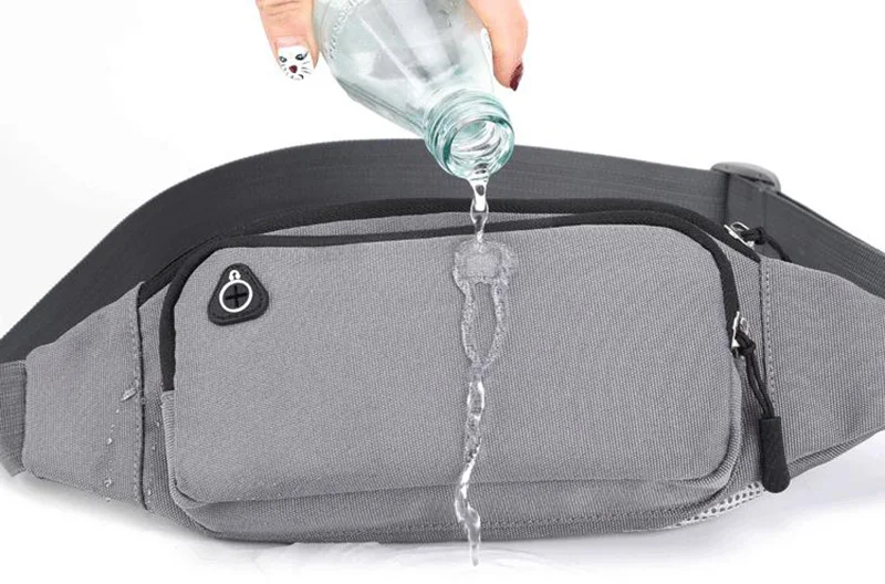 Wasserdichte Nylon-Gürteltasche für Herren und Damen, Bauchtasche, Hüfttasche, Känguru-Tasche, Sport-Lauftasche – Detail 6