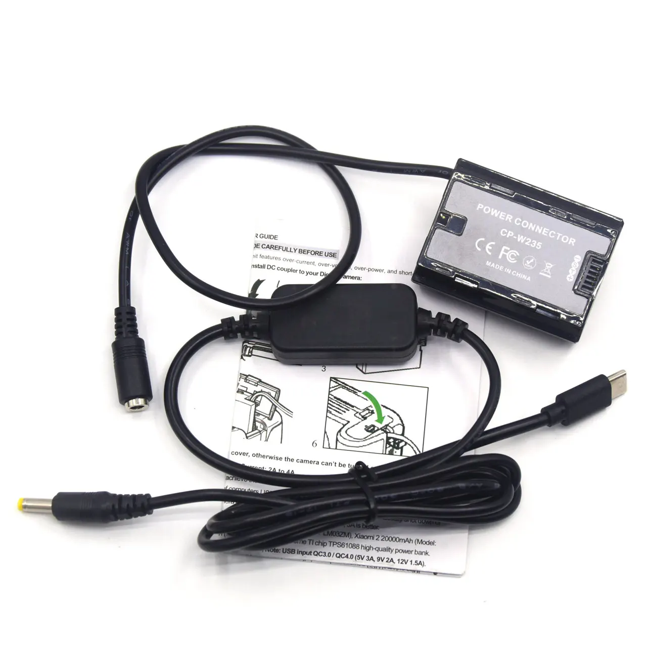 np235-ダミーバッテリー-cp-w235-dc-カプラー-usb-タイプ-c-pd-アダプターケーブル-fujifilm-x-t4-xt4-gfx100s-x-h2s-xh2s-gfx50sii-カメラ用