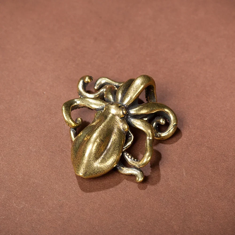 1/2pcs submarine octopus ornament handmade pure copper octopus hand handle tea ceremony accessories creative tea pet