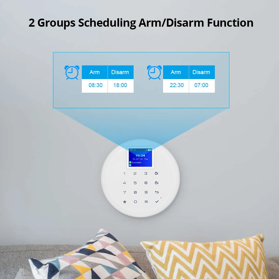 KERUI W17 نظام إنذار لاسلكي Tuya Smart APP أمن الوطن WIFI GSM التحكم عن بعد لص العمل مع ALexa