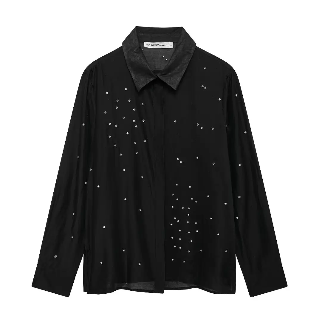 

2024 Autumn New Fashion Women's Clothing European And American Style Regular Long Sleeve Top Street Style Embroidered Shirt