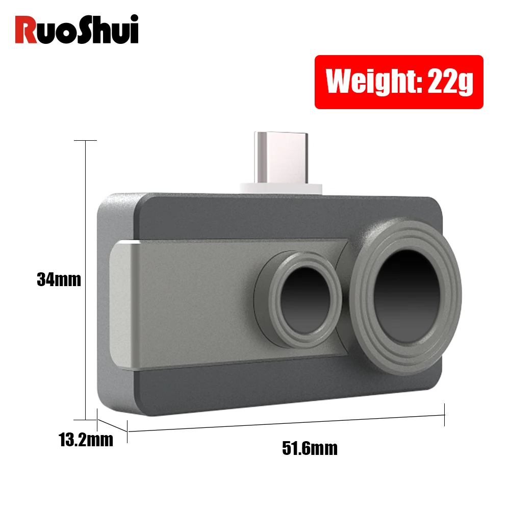 Imagem -03 - Victor Dual Vision Telefone Câmera de Imagem Térmica Android Tipo-c Imager Medidor de Temperatura Máxima Mínima Móvel Perfeito 3d 3d