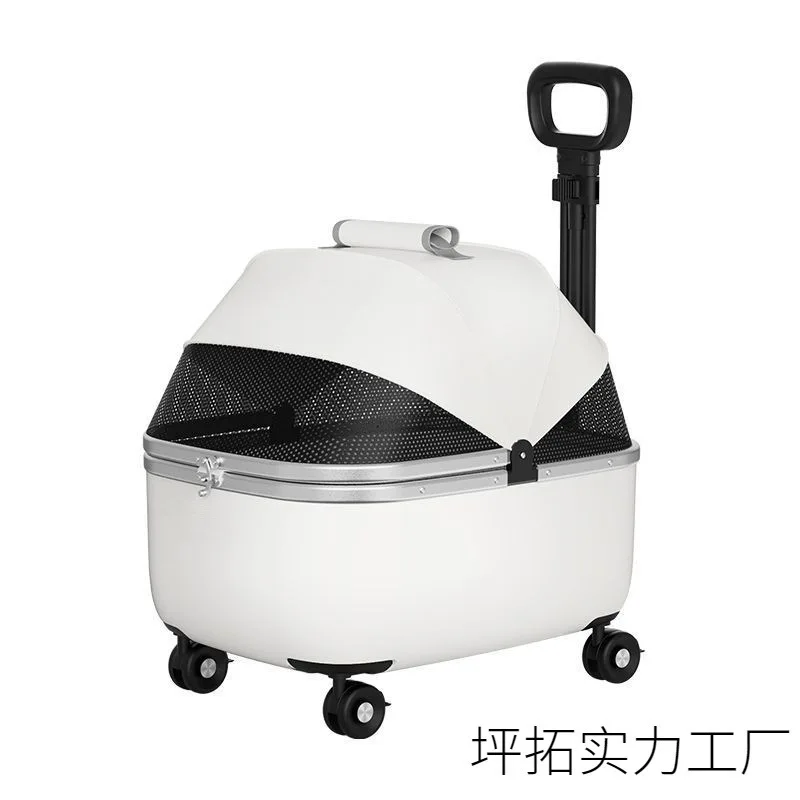Lightweight Large-Capacity Pet Stroller for Dogs and Cats Foldable Travel Carrier with Telescopic Handle for Small Dogs