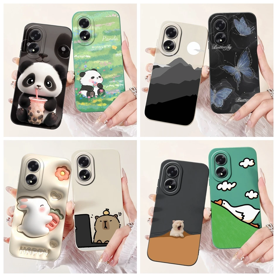 For OPPO A38 4G Case Lovely Panda Rabbit Cartoon Soft Cover For OPPO A18 4G OPPOA38 OPPOA18 A 38 A 18 CPH2591 CPH2579 Phone Case