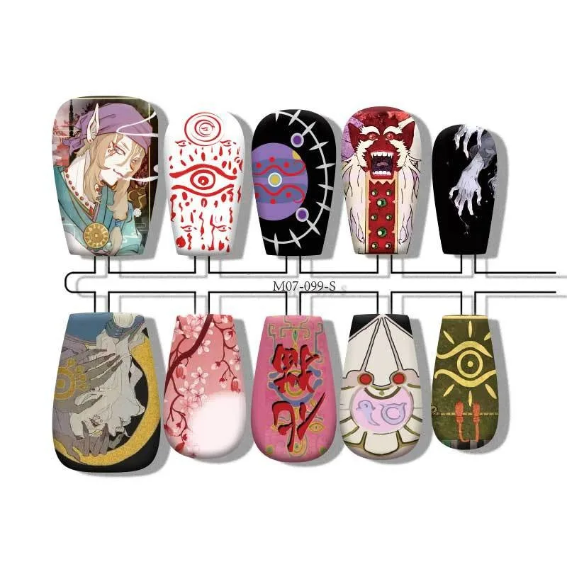 40PCS Yakusho Shino Kojima Namikawa Sakaguchi Chic Anime Character Style Manicure Portable Whimsical Whimsical Wearable Nails