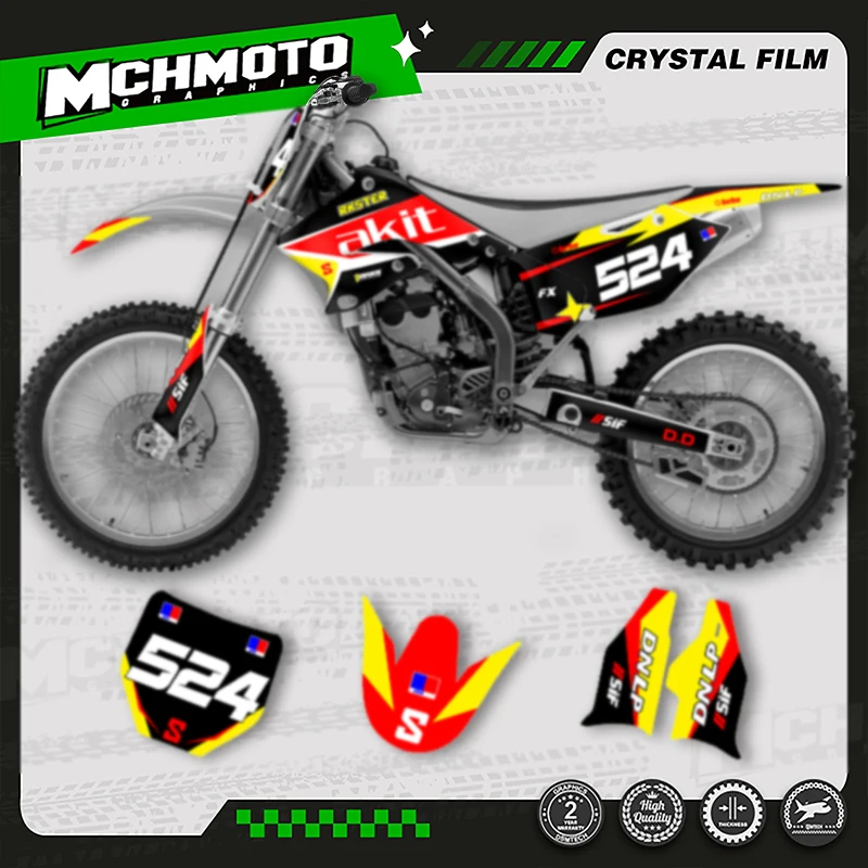 

MCHMFG MOTO Custom Team Motorcycle Graphics Background Decal Stickers Kit For SUZUKI 2004 2005 2006 RMZ250 002