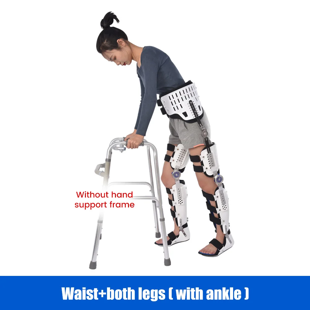 Hip Knee Ankle Foot Orthosis for Hip Fracture Femoral Femur Instability Fixation Lower Limb Paralysis Leg Rehabilitation